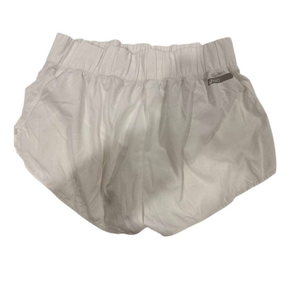Y2K Vintage Asics Women White Running Shorts Built in Briefs Tennis Approved XS